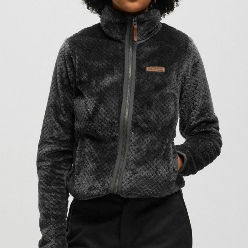 COLUMBIA Women's Fire Side II Sherpa FZ Gray Fleece Jacket Size Large